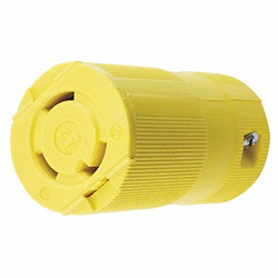 Hubbell Locking Connector,Yellow,2 Poles,Phase 1 HBL2613VY