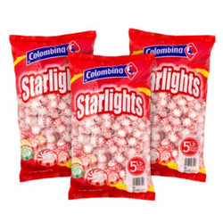 Colombina Peppermint Starlight Mints, 5 lb Bag, 3/Carton 810128791816