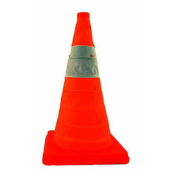 Cortina Pack & Pop Collapsible Cones, 18" w/o Feet, 2 lb ea, Orange, 4/Pkg