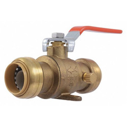 Sharkbite Manual 2-Way Ball Valve,Push,Brass 24617LFG