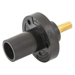 Hubbell Receptacle,Single Pin,Male,Blk,Taper  HBL15MRSBK