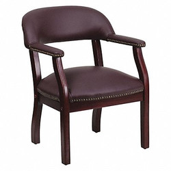 Flash Furniture Guest Chair,Burgundy Seat,Leather Back B-Z105-LF19-LEA-GG