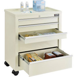 Global Industrial 5-Drawer Medical Bedside Cart w/ Key Lock 24-1/2""L x 13-1/4""