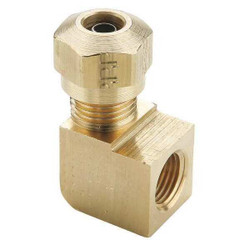 Parker Female Elbow,Brass,3/8" Tube,1.29 in L  270NTA-6-2