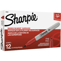 Sharpie Red Fine Point Permanent Marker (12-Pack) 30002