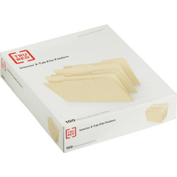 Staples 1/3 Cut Letter Size Manila File Folder (100-Pack) TR56678