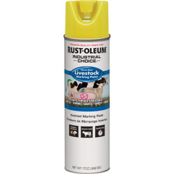 Rust-Oleum Industrial Choice 17 Oz. Fluorescent Yellow Livestock Marking Paint