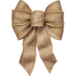 Holiday Trims 7lp Nat Burlap Wire Bow 6112 Pack of 12
