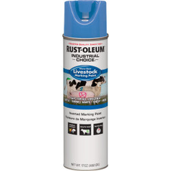 Rust-Oleum Industrial Choice 17 Oz. Fluorescent Blue Livestock Marking Paint