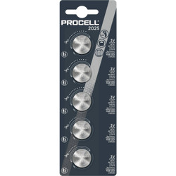 Procell 2025 Lithium Coin Cell Battery (5-Pack) PC2025