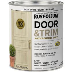 Rust-Oleum Stops Rust 1 Qt. Satin White/Light Tint Base Door and Trim Paint