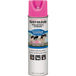 Rust-Oleum Industrial Choice 17 Oz. Fluorescent Pink Livestock Marking Paint