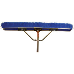 Bruske 35 In. Blue Flagged Fine Sweep Broom with Steel Handle and Brace