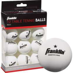 Franklin White 40MM 1-Star Table Tennis Ball (12-Pack) 57103P6