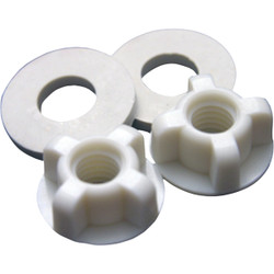 Lasco 3/8" White Plastic Toilet Seat Bolt, Includes Nuts and Washers 14-1061