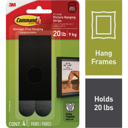 Command 20 Lb. Picture Hanging Strips, Black, 4 Pairs