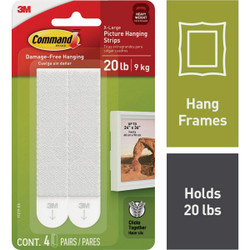 Command 20 Lb. Picture Hanging Strips, White, 4 Pairs 17217-ES