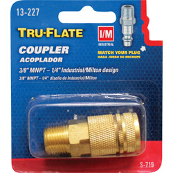 Tru-Flate Industrial/Milton Series Push-to-Connect 3/8 In. MNPT Coupler 13-227