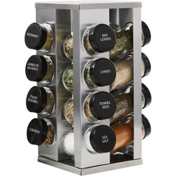 Kamenstein Heritage 16-Jar Stainless Steel Revolving Countertop Spice Rack