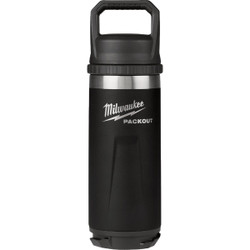 Milwaukee PackOut 18 Oz. Black Insulated Bottle with Chug Lid 48-22-8382B