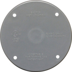 Southwire Gray Round Non-Metallic Round Weatherproof Blank Cover PRBC-UPC