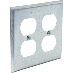 Southwire 2-Gang Duplex Outlet 4 In. Steel Handy Box Cover G39873-UPC