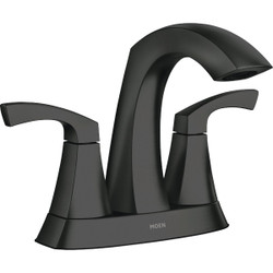Moen Lindor 2-Handle Lever Centerset Bathroom Faucet, Matte Black 84506BL