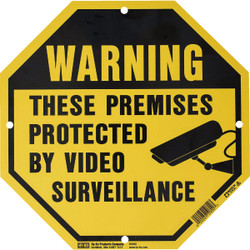 Hy-Ko 9 x 9 Plastic Sign, These Premises Protected By Video Surveillance