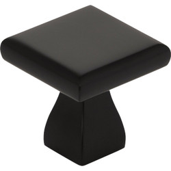 KasaWare 1 In. Diameter Matte Black Flared Foot Square Knob (4-Pack)