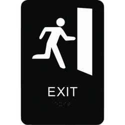 Hy-Ko Deco Series Plastic Braille Sign, Exit