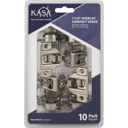 KasaWare 1-1/4 In. Overlay Compact Hinge (10-Pack) KFHCN114-A-10