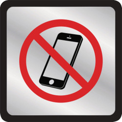 Hy-Ko No Cell Phones Symbol Plaque
