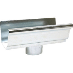 Amerimax 4 In. Galvanized Steel K-Style Gutter End with Outlet 15010