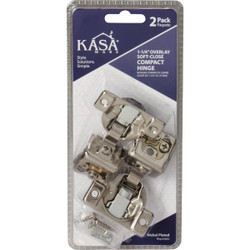 KasaWare 1-1/4 In. Overlay Soft-close Compact Hinge (2-Pack) KFHCS114-B-2