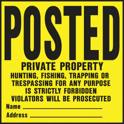 Hy-Ko Heavy Gauge Plastic Sign, Posted Private Property YP-1