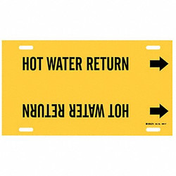 Brady Pipe Markr,Hot Water Return,8in H,16in W 4081-F