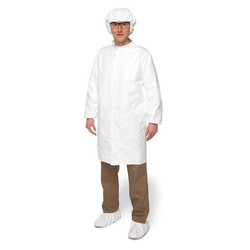 Dupont Cleanroom Coat,White,Snaps,M,PK30 IC263SWHMD00300B