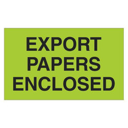 Tape Logic Label,Export Papers Enclosed,3x5" DL2401