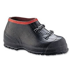 5 in 2-Buckle Supersize Overshoes, Size 10, 5 in H, Rubber, Black