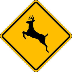 Lyle Deer Crossing Traffic Sign,24" x 24" W11-3-24HA