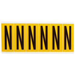 Brady Letter Label,N,1-1/2 in. W x 3-1/2 in. H 1550-N