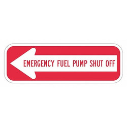 Lyle Rflctv Fuel Shut Off Sign,6x18in,Alum T1-1763-HI_18x6