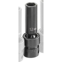 Grey Pneumatic Socket,12mm,3/8"D,Impact,6pt.,D 1012UMD