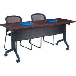 Interion Flip-Top Training Table 60""L x 24""W Walnut