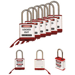 Zing Lockout Padlock,1-1/2" H Shackle,PK6 800KA6-RED