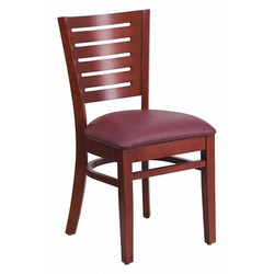 Flash Furniture Restaurant Chair,Mahogny Wood,Burg Vinyl XU-DG-W0108-MAH-BURV-GG