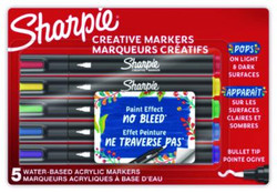 Sharpie® Creative Markers, Medium Bullet Tip, Assorted Colors, 5/Pack 2196902