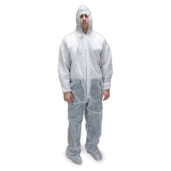 Condor Coveralls,L,Wht,Polypropylene,PK25 2KTN9