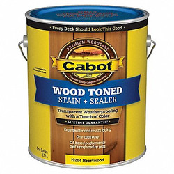 Cabot Exterior Stain,Heartwood,Toned Flat,1gal 140.0019204.007