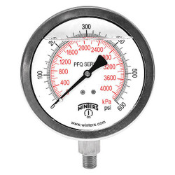 Winters Pressure Gauge,4" Dial Size,Silver PFQ776-DRY